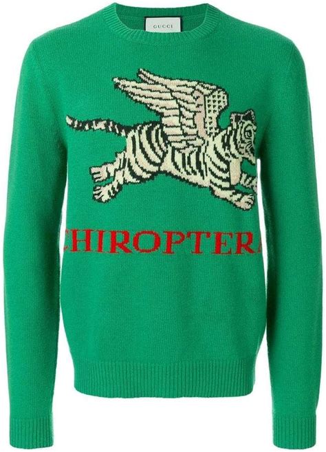 gucci sweater tiger print|Gucci flying tiger sweater.